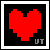 a 50x50 image of a red pixel heart, from Undertale